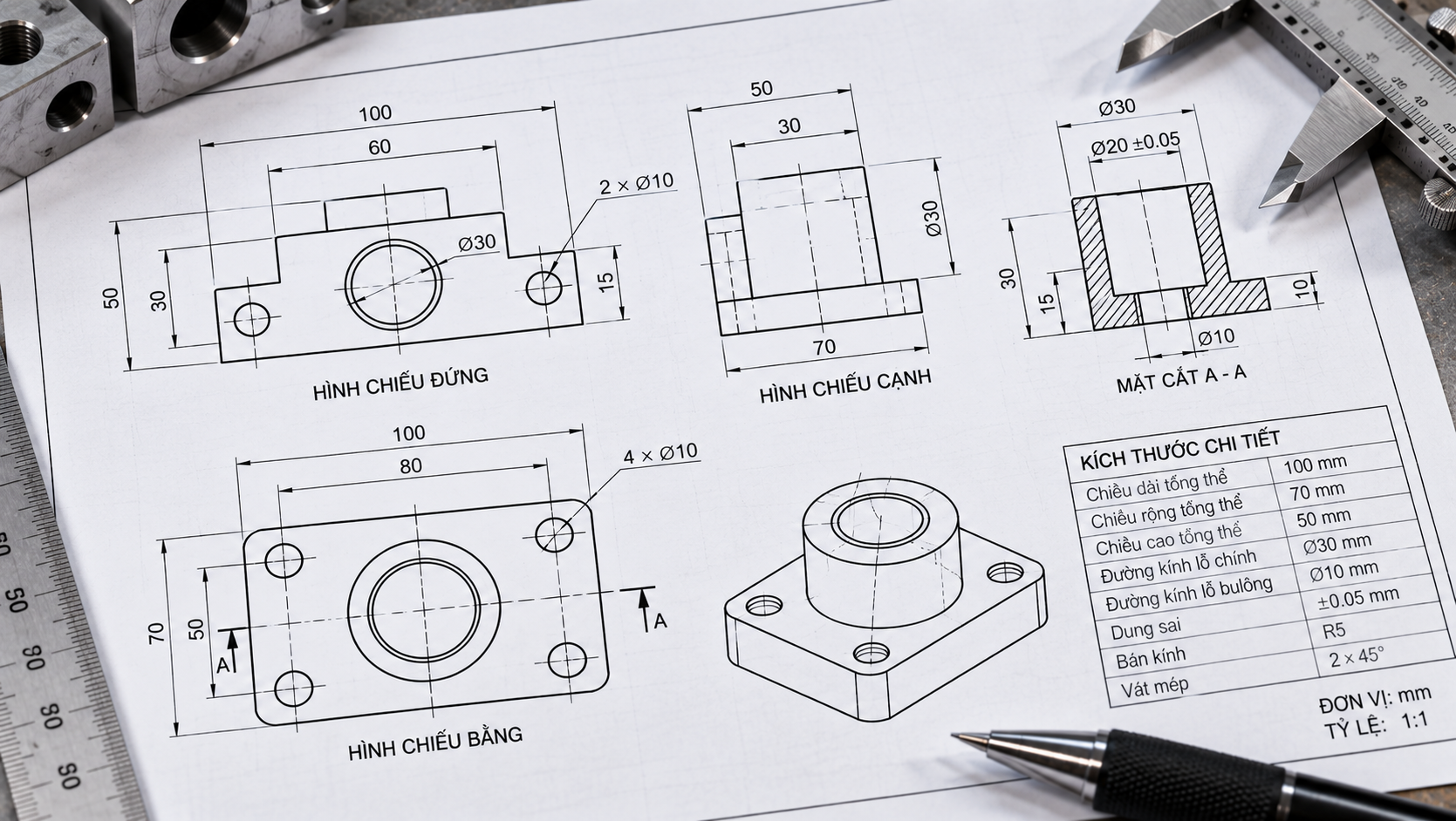 Hình biểu diễn và kích thước hình học